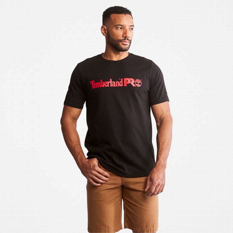 Black Timberland PRO Base Plate HW "Windmill" Graphic T-Shirts | 71772824
