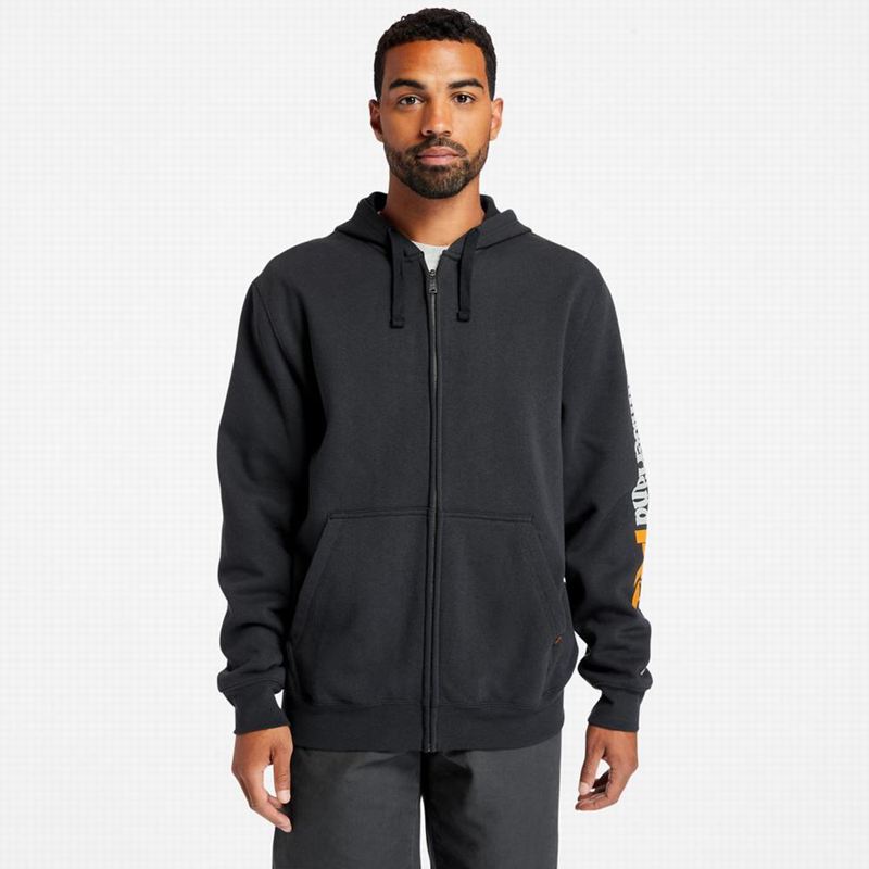 Black Timberland PRO Hood Honcho Sport Zip-Front Hoodie | 10478450