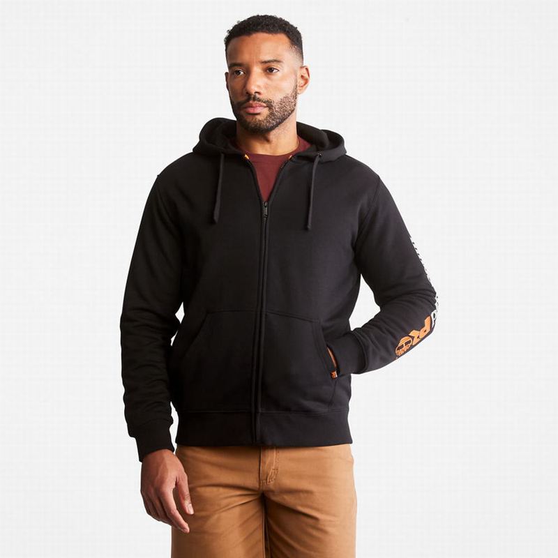 Black Timberland PRO Hood Honcho Zip Sweatshirts | 83871010