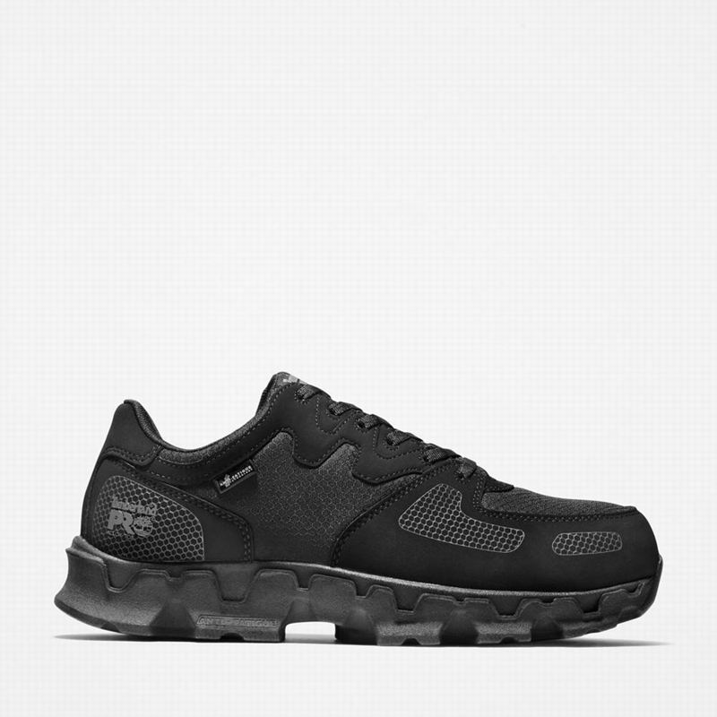 Black Timberland PRO Powertrain Alloy Toe Work Shoes | 50889938
