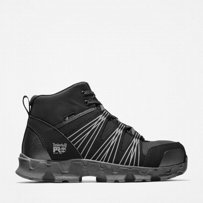 Black Timberland PRO Powertrain Alloy Toe Sneaker Work Boots | 96458050
