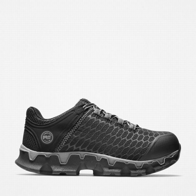 Black Timberland PRO Powertrain Sport Alloy Toe Work Shoes | 15863891