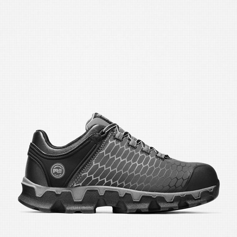 Black Timberland PRO Powertrain Sport Alloy Toe Work Shoes | 16322832