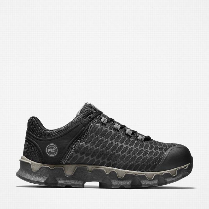 Black Timberland PRO Powertrain Sport Alloy Toe Work Shoes | 36666010