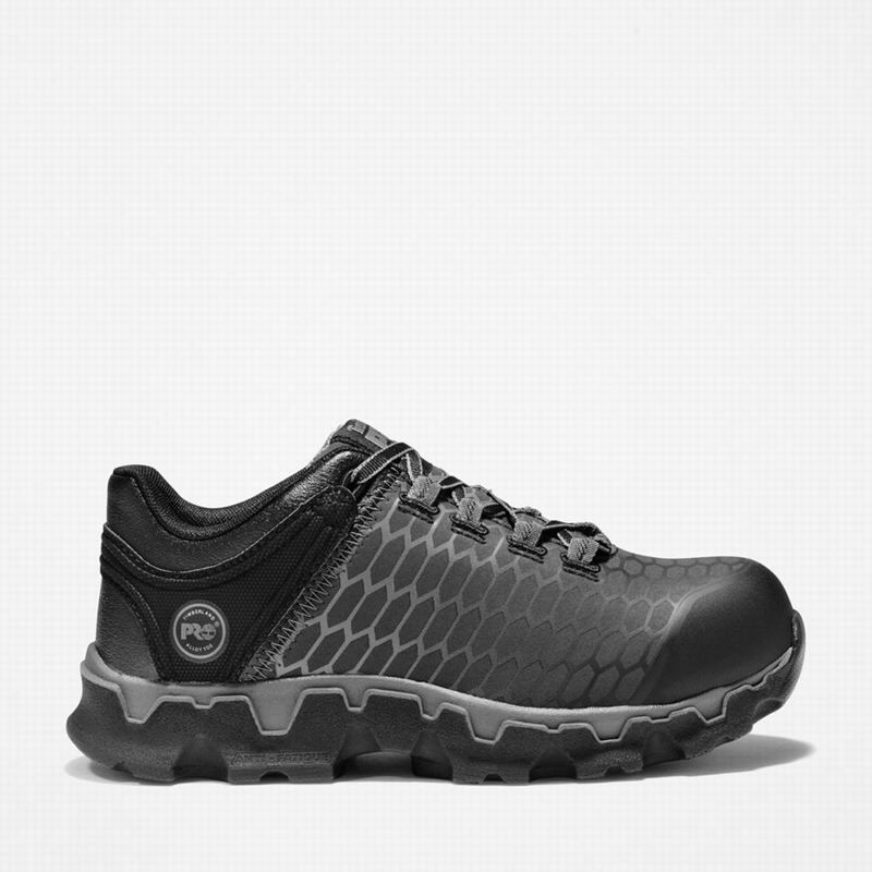 Black Timberland PRO Powertrain Sport Alloy Toe Work Shoes | 72895378