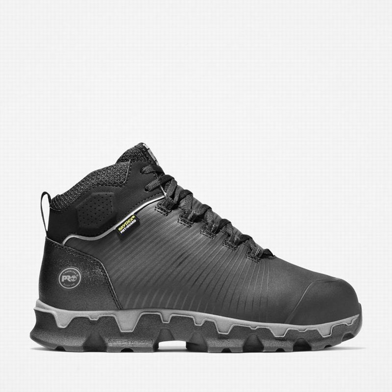Black Timberland PRO Powertrain Sport Met Guard Alloy Toe Work Boots | 60255603
