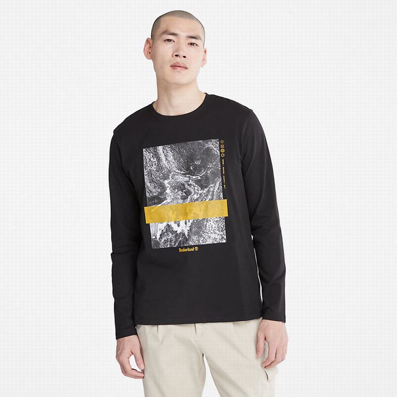 Black Timberland Paint Graphic Long Sleeve | 64784786