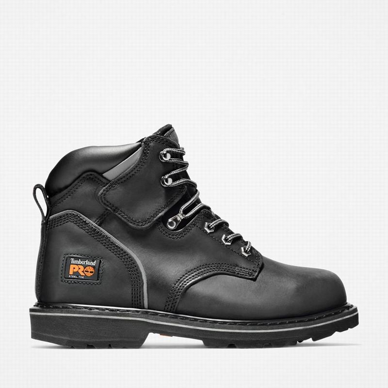 Black Timberland Pit Boss 6" Steel Toe Work Boots | 69974464