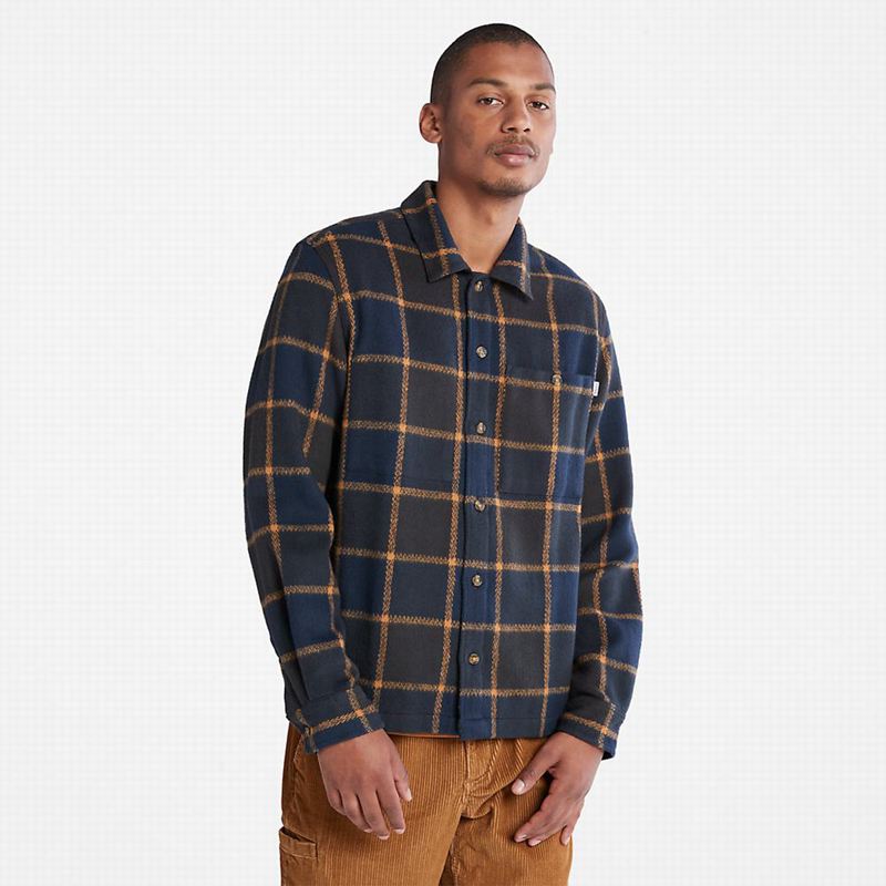 Black Timberland Plaid Overshirt Shirts | 48732923