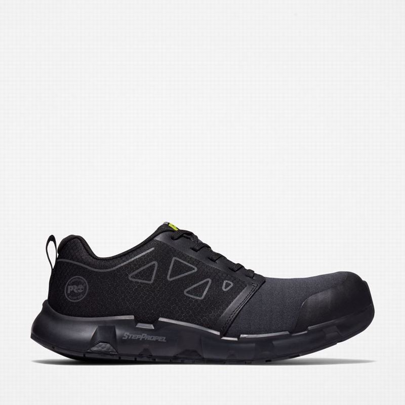 Black Timberland Powertrain Sprint Alloy Toe Work Shoes | 99859478
