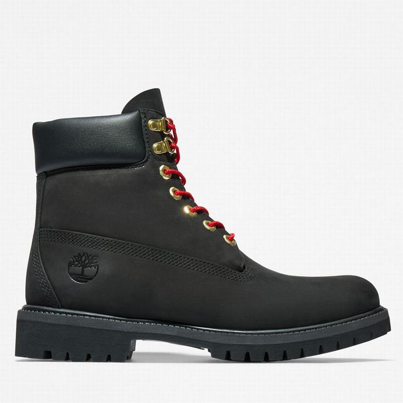 Black Timberland Premium 6 Inch Lux Leather Boots | 72459992