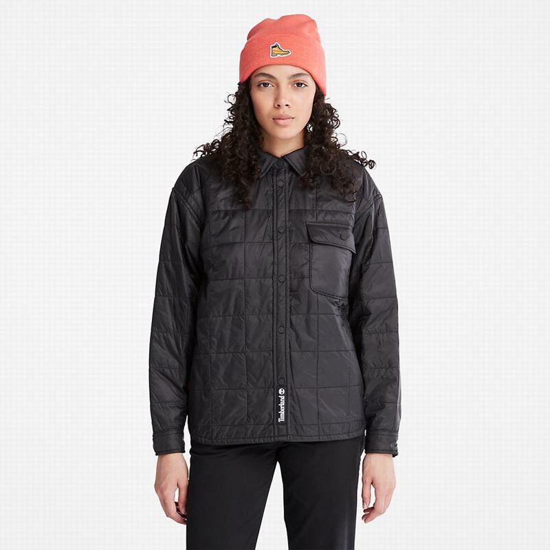 Black Timberland Progressive Utility Fleece-collar Overshirt Jackets | 74021539