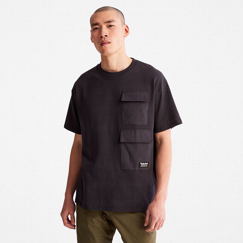 Black Timberland Progressive Utility Multi-pocket T-Shirts | 75669888
