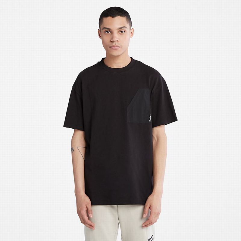 Black Timberland Progressive Utility Pocket T-Shirts | 50373388