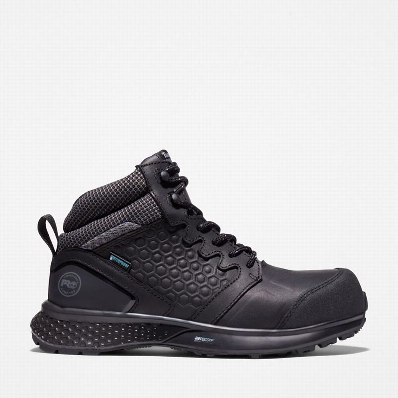 Black Timberland Reaxion Composite Toe Waterproof Work Boots | 36832888