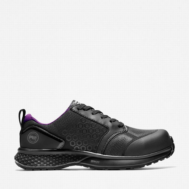 Black Timberland Reaxion Composite Toe Work Shoes | 4981247