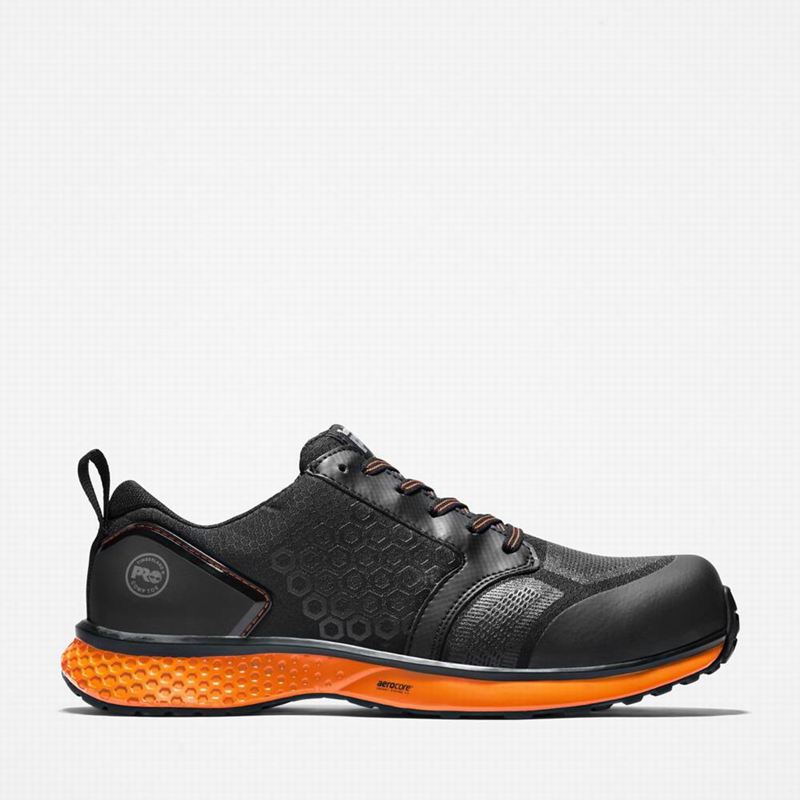 Black Timberland Reaxion Composite Toe Work Shoes | 95445664