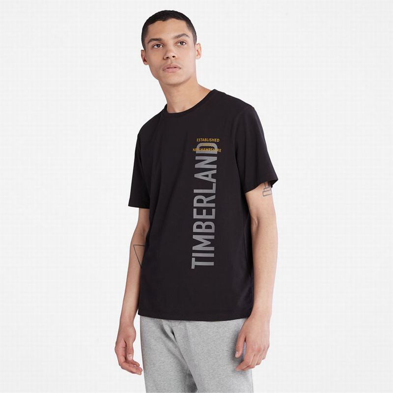 Black Timberland Short Sleeve Slim Logo Tee T-Shirts | 34509007