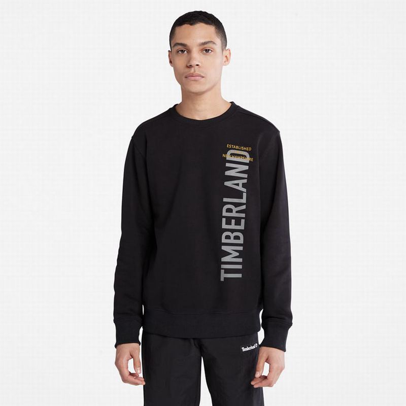 Black Timberland Side-logo Sweatshirts | 48126858