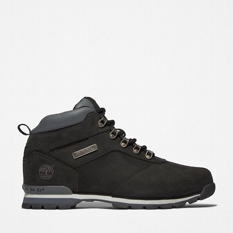 Black Timberland Splitrock Nubuck Mid Hiking Boots | 16983171