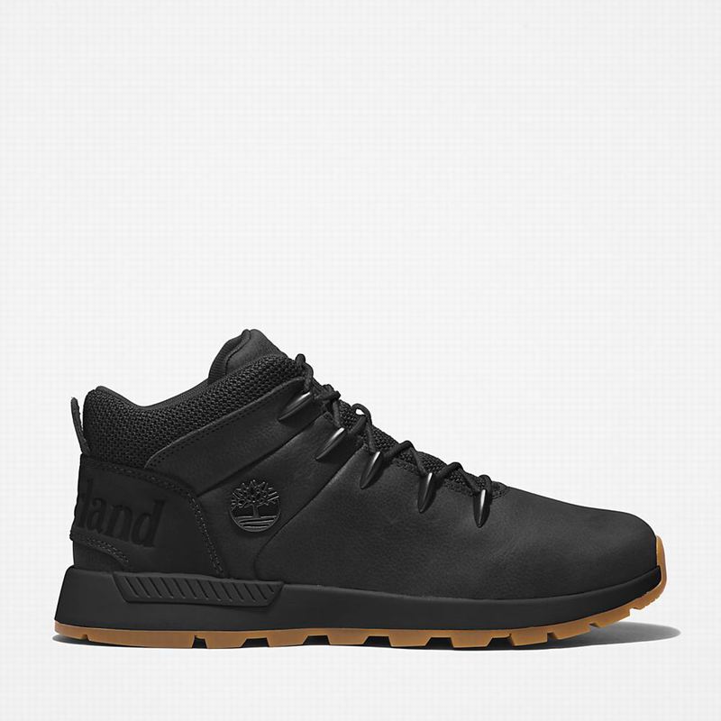 Black Timberland Sprint Mid Hiking Boots | 16210092