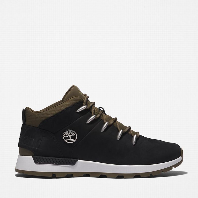 Black Timberland Sprint Mid Hiking Boots | 71219028