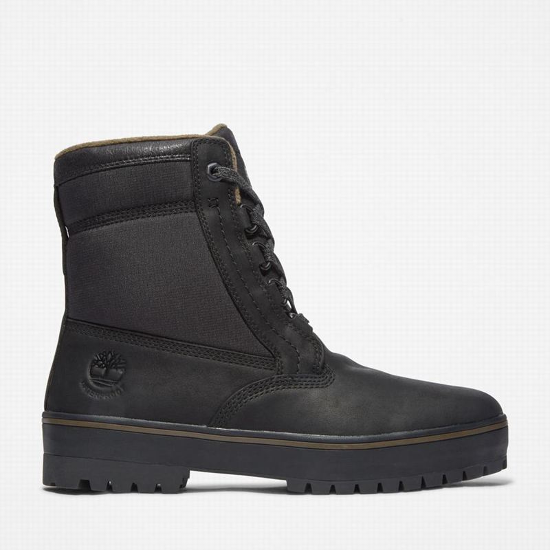 Black Timberland Spruce Mountain Waterproof Warm-Lined Winter Boots | 46772239