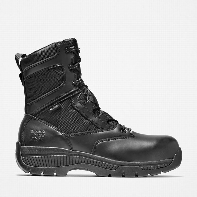 Black Timberland Valor 8" Composite Toe Waterproof Work Boots | 83940227