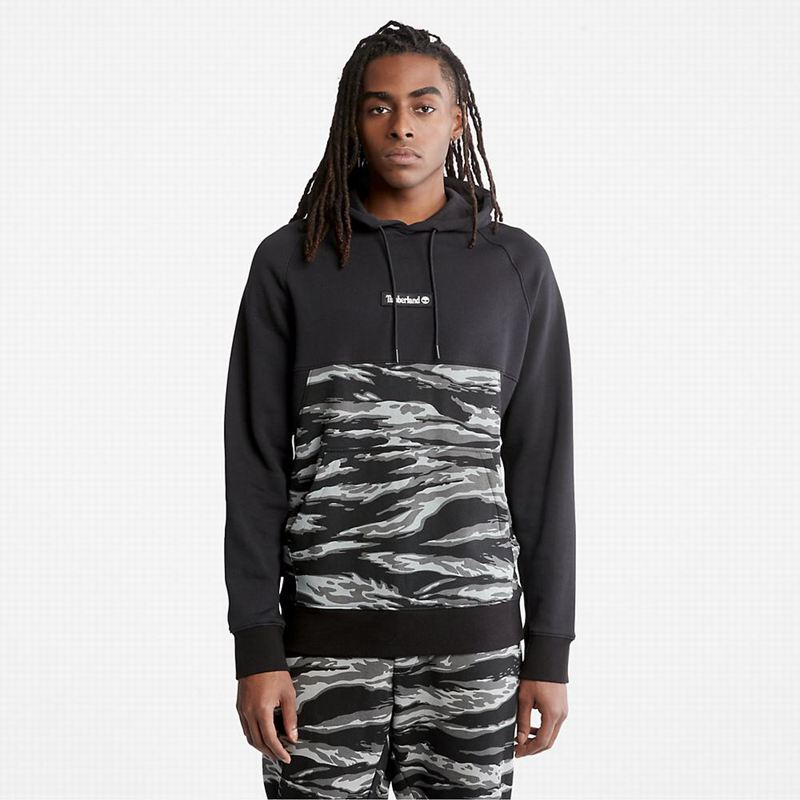 Black Timberland White Tiger Print Hoodie | 25824794