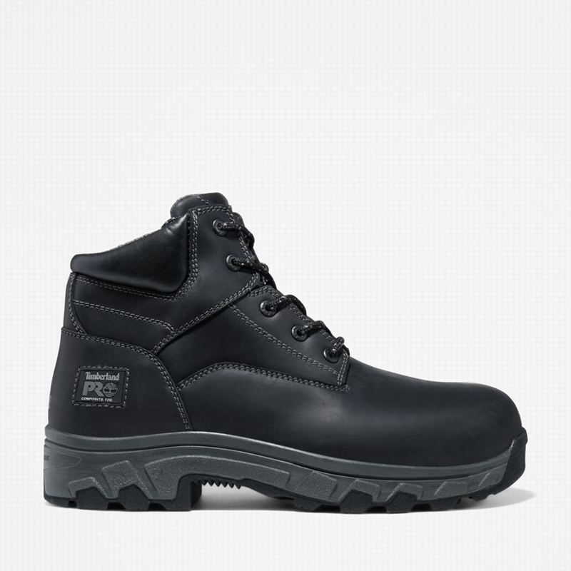 Black Timberland Workstead 6" Composite Toe Work Boots | 26508823