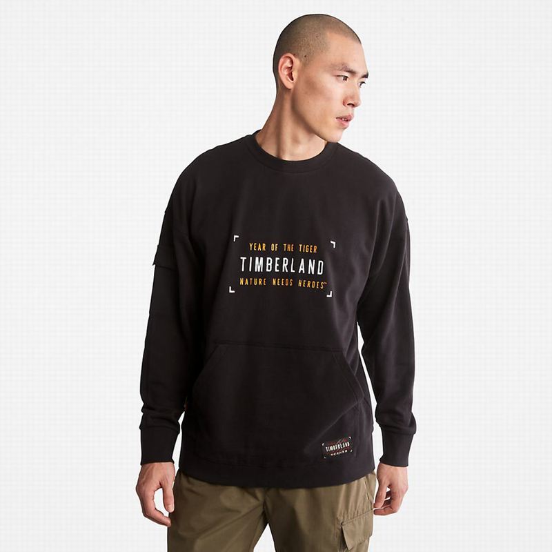 Black Timberland Year of the Tiger Sweatshirts | 70817884