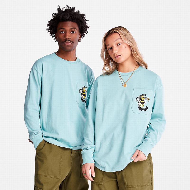 Blue Timberland All Gender Heavyweight Long Sleeve | 18901766