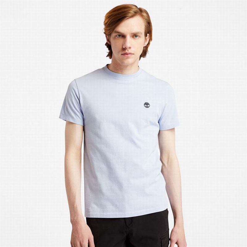 Blue Timberland Camo Logo T-Shirts | 58789791