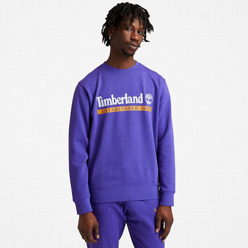 Blue Timberland Established 1973 Crew Sweatshirts | 80513673