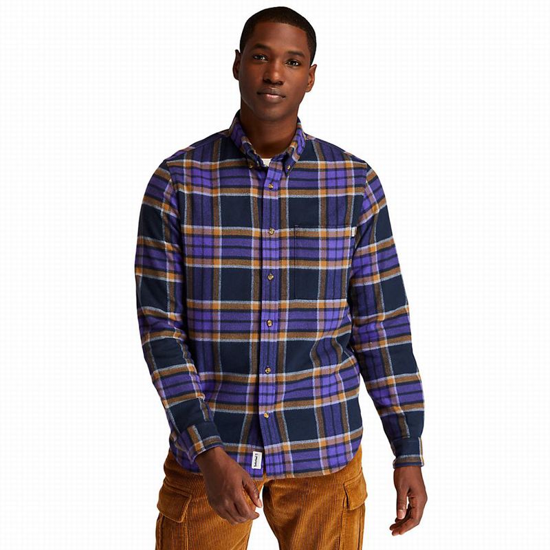 Blue Timberland Heavy Flannel Check Shirts | 64238540