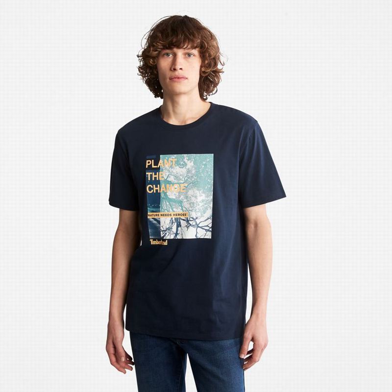 Blue Timberland Luxe Comfort T-Shirts | 54135506