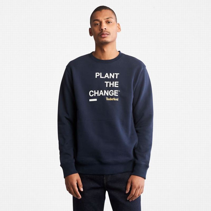 Blue Timberland Nature Needs Heroes Crewneck Sweatshirts | 43092239