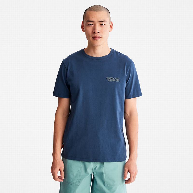 Blue Timberland Outdoor Heritage Camo-Logo T-Shirts | 25063677