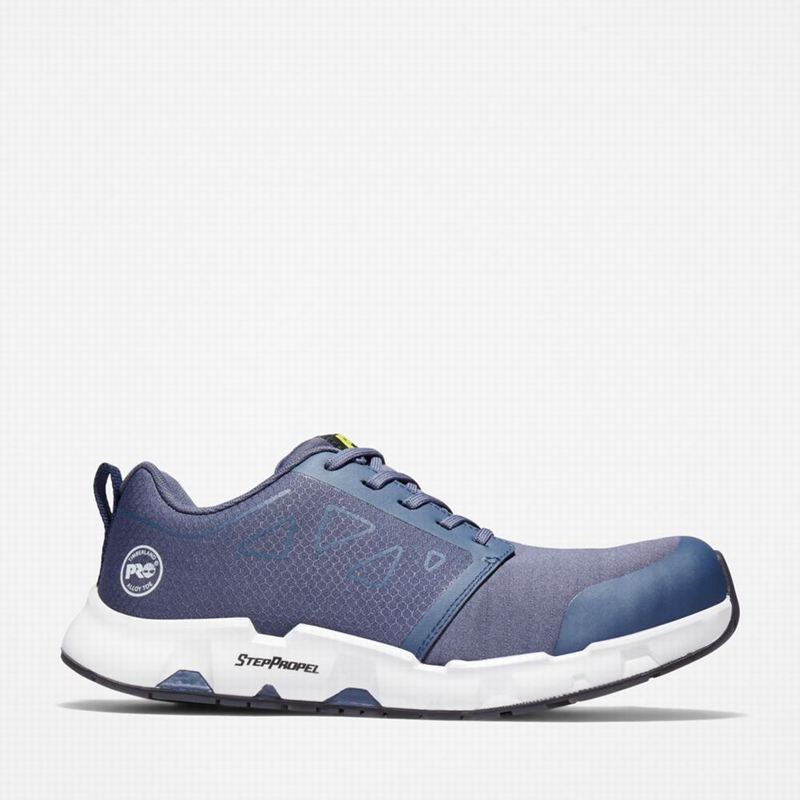Blue Timberland Powertrain Sprint Alloy Toe Work Shoes | 18023768