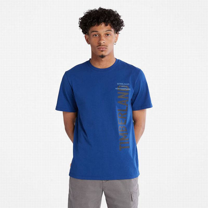 Blue Timberland RefibraTechnology T-Shirts | 74801705