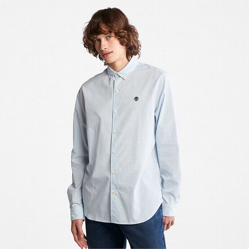 Blue Timberland Suncook River Gingham Shirts | 92534296