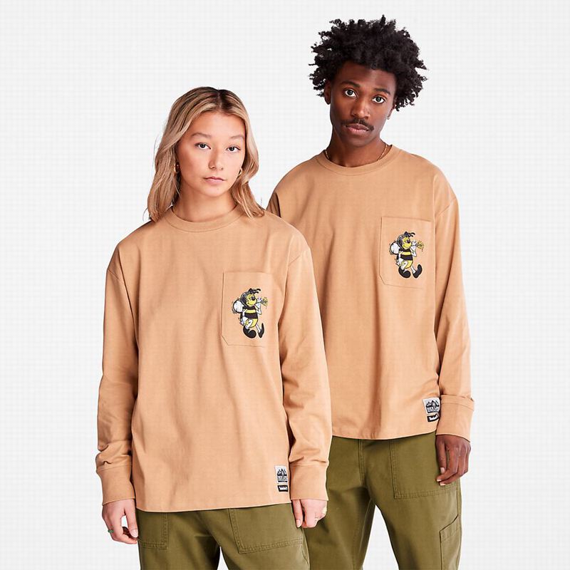 Brown Timberland All Gender Heavyweight Long Sleeve | 54214394