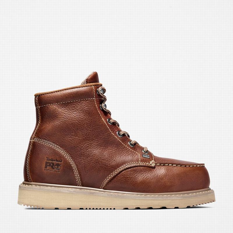 Brown Timberland Barstow 6" Alloy Toe Work Boots | 67712179