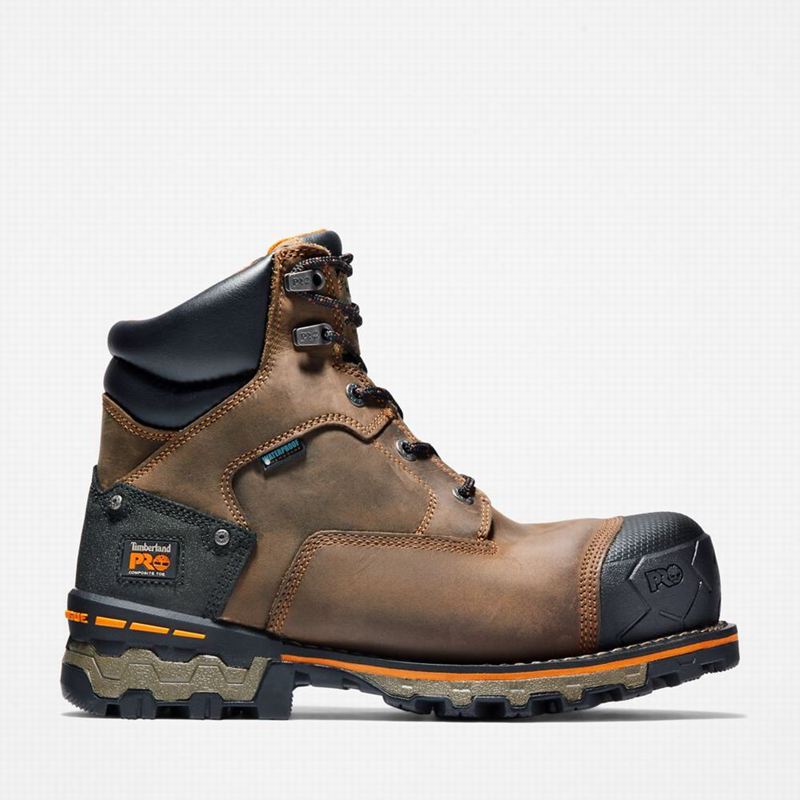 Brown Timberland Boondock 6" Composite Toe Waterproof Work Boots | 51872818