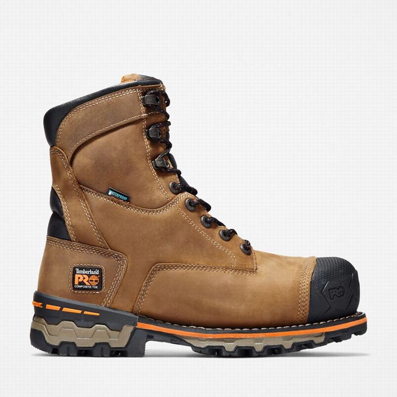 Brown Timberland Boondock 8" Composite Toe Waterproof Work Boots | 73751556