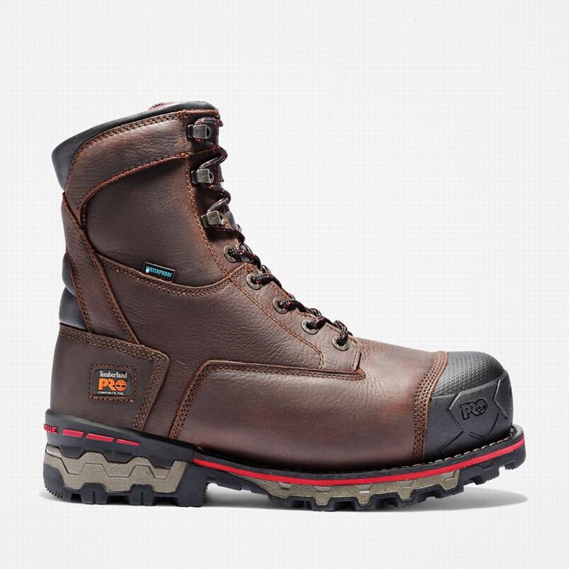 Brown Timberland Boondock 8" Composite Toe Waterproof Work Boots | 80702958