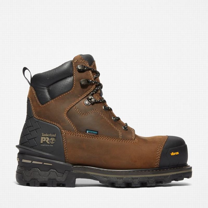Brown Timberland Boondock HD 6" Composite Toe Waterproof Work Boots | 95216727