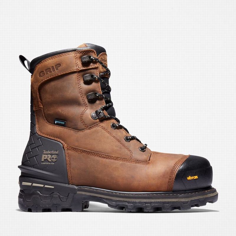 Brown Timberland Boondock HD 8" Composite Toe Waterproof Work Boots | 35126814