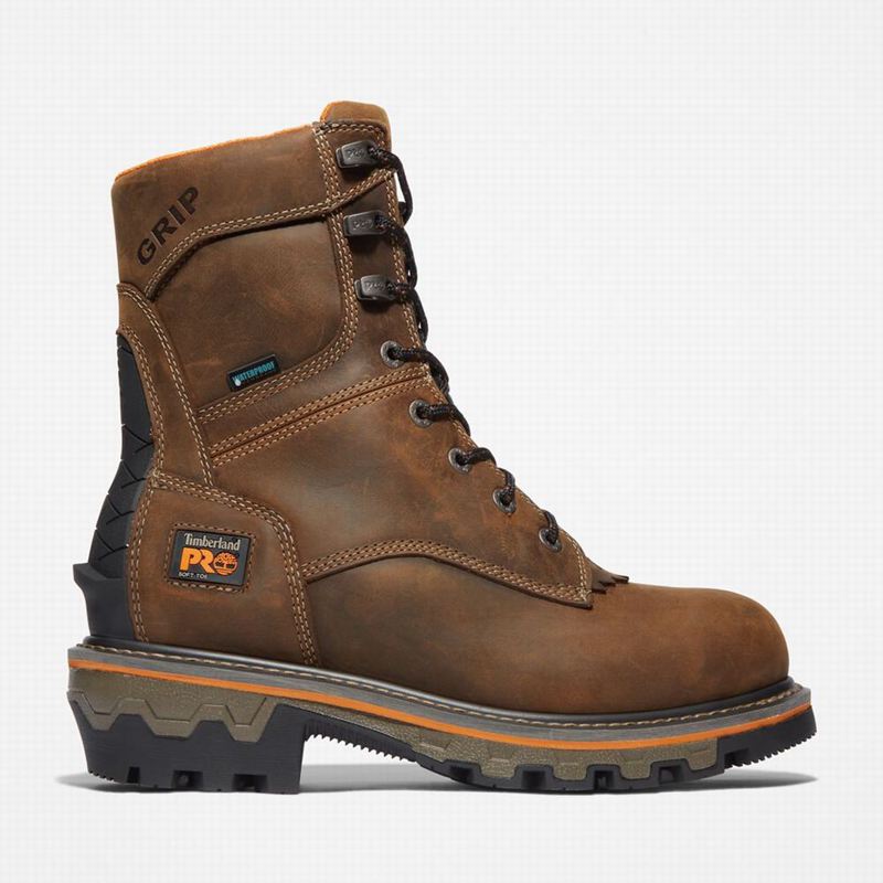 Brown Timberland Boondock HD Logger Waterproof Work Boots | 40417276