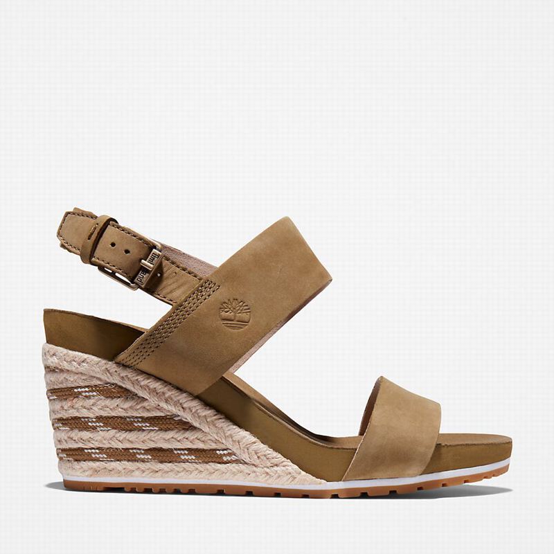 Brown Timberland Capri Sunset Wedge Wedge Sandals | 79827228